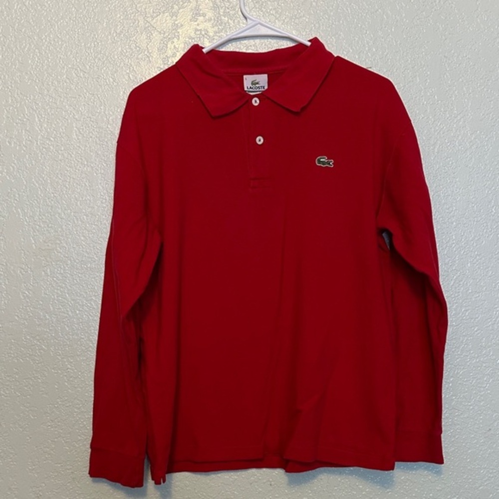 Lacoste Men’s Long Sleeve Red Polo L